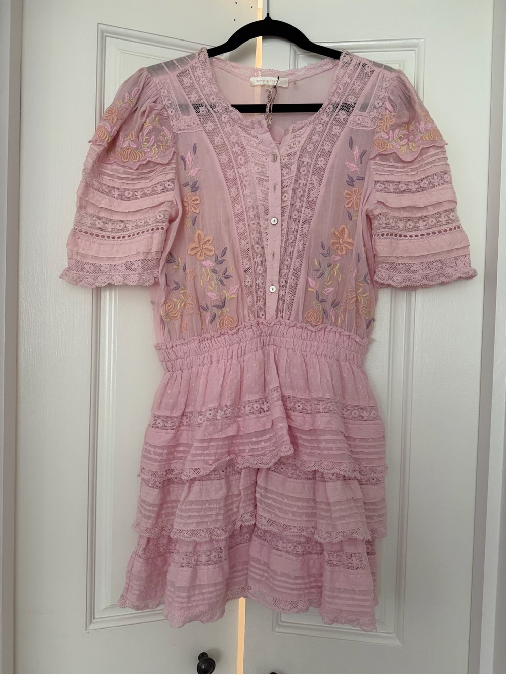 LoveShackFancy Pink Quincy Dress SMALL